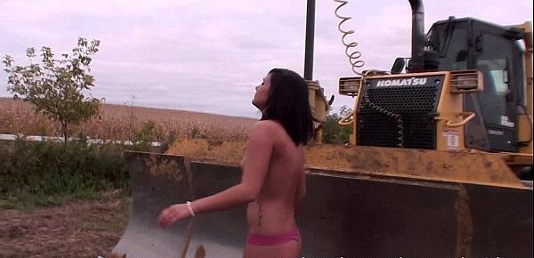  gorgeous teen playing naked on construction equipment in cedar rapids iowa